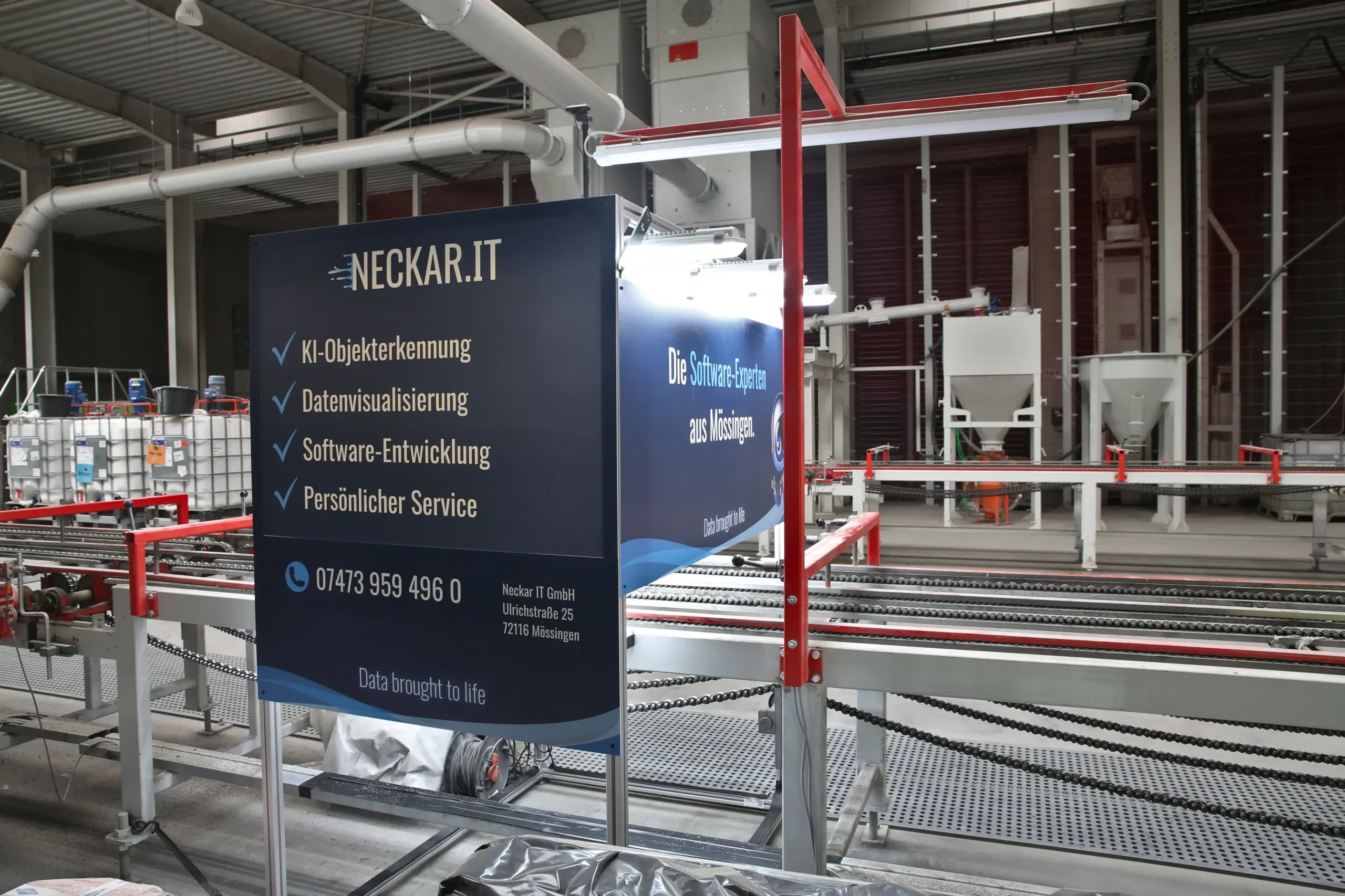 Installationsdetail der KI-Objekterkennung bei BraunBeton