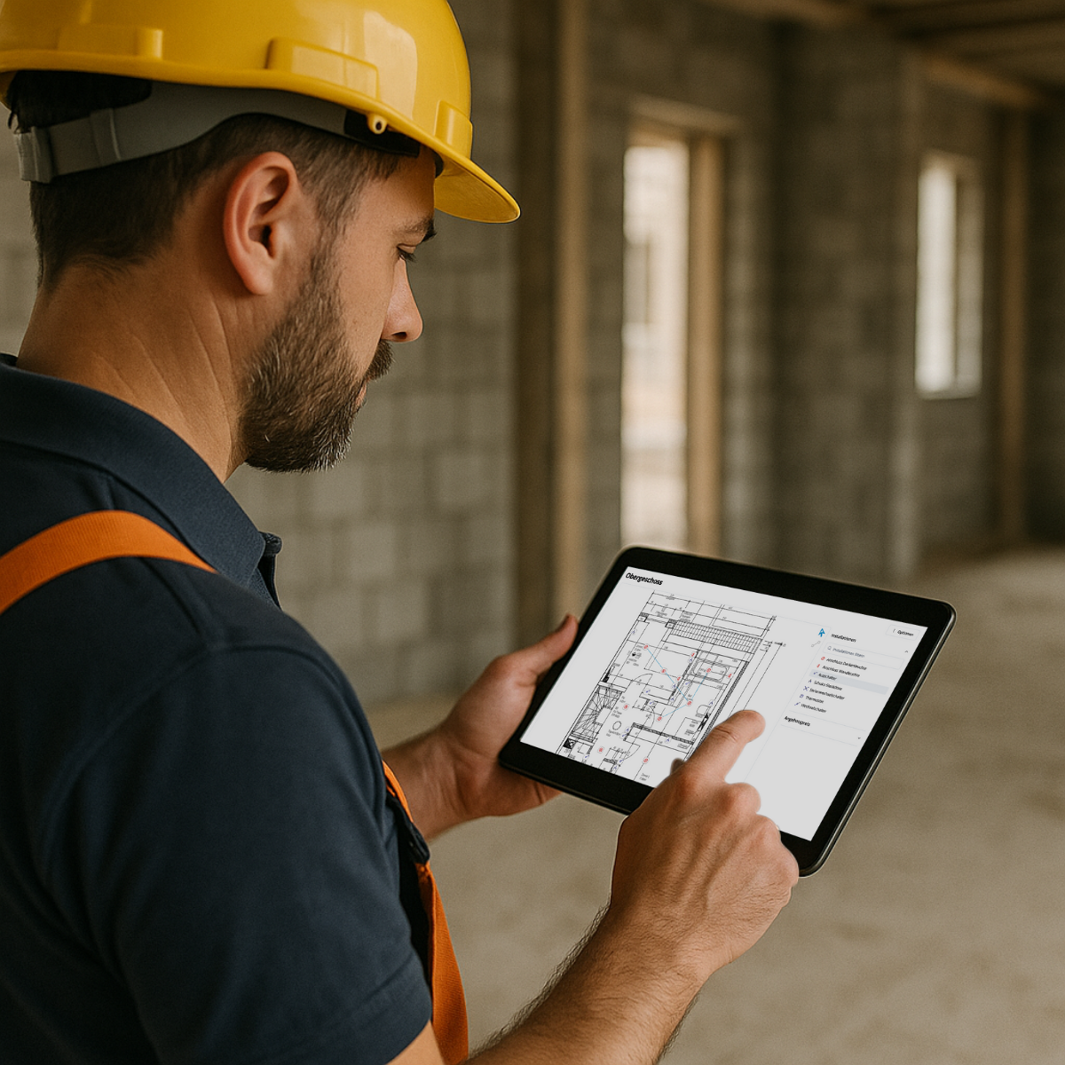 Elektromeister Handwerker Tablet